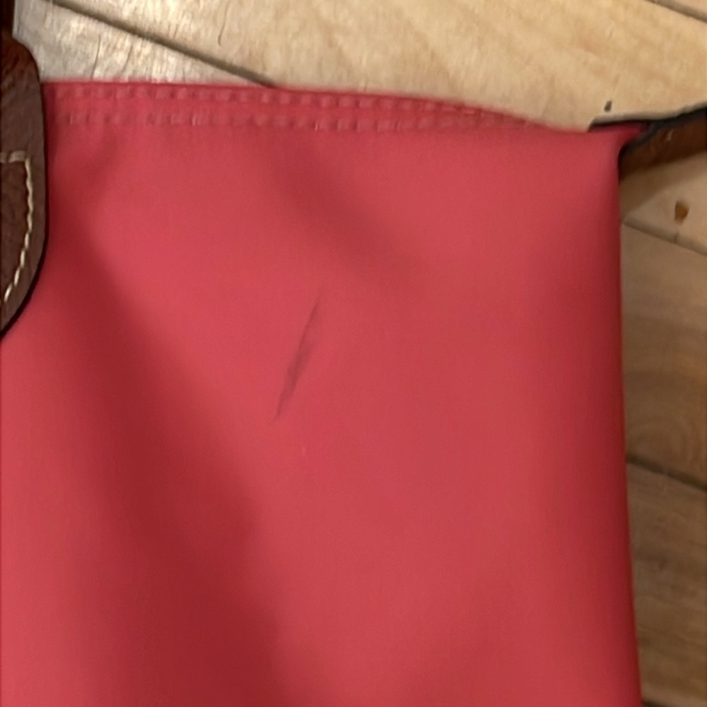 Longchamp Pink and Brown Tote Bag with Leather Handles FIRM - Picture 3 of 9
